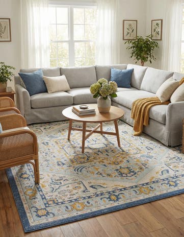 Sky blue Whitney Square Rug