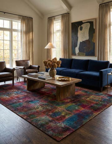 6' 8 x 10' Hand Knotted Ultra Vintage Persian Wool Rug