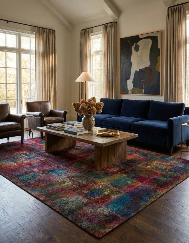 Detail image of 6' 8 x 10'  Hand Knotted Ultra Vintage Persian Wool Rug