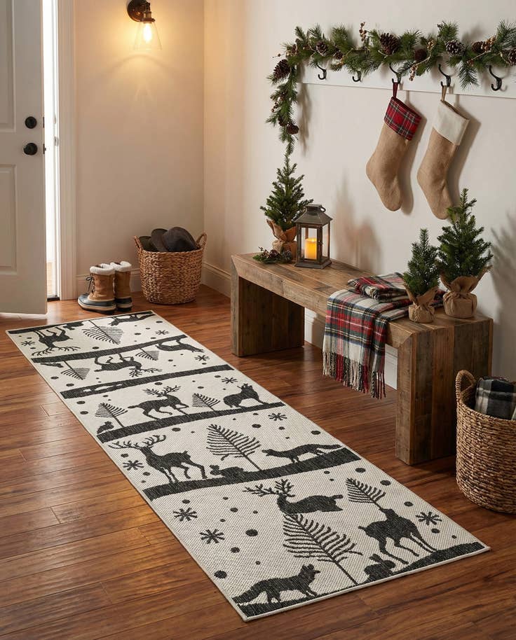 Detail image of 2' x 8' Easy-Clean Holiday Indoor / Outdoor Runner Rug