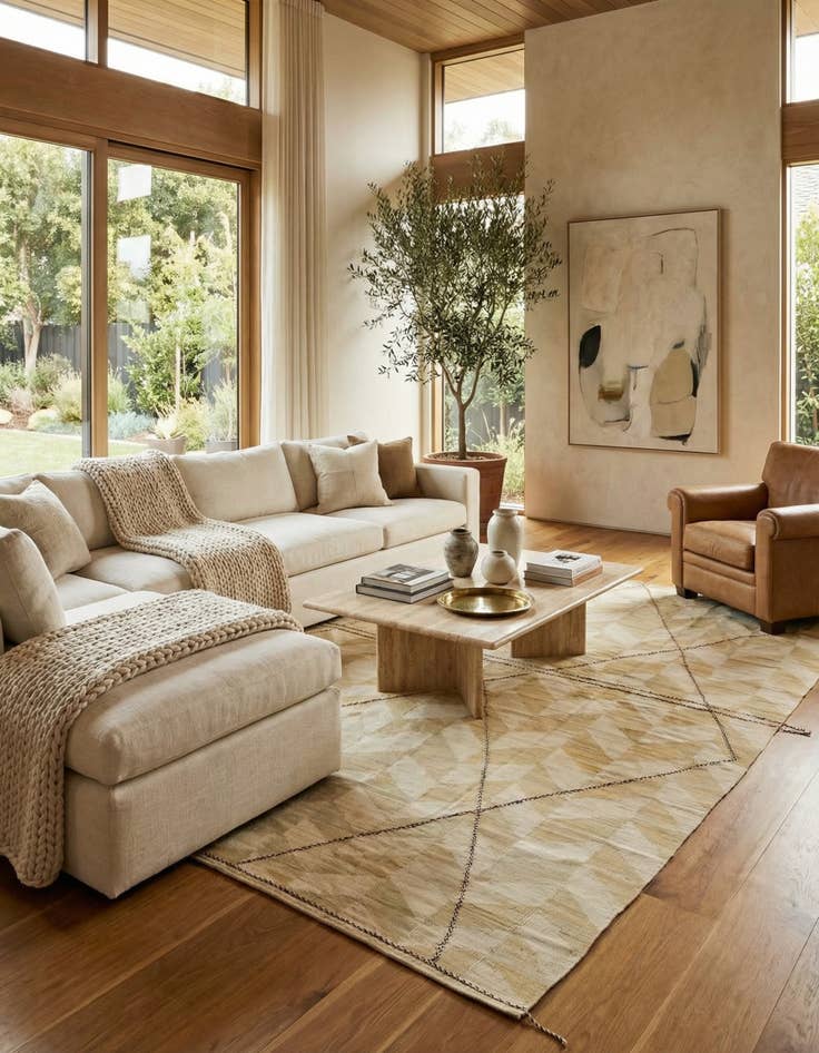 Detail image of 9' 9 x 13' 7  Hand Woven Kilim Modern Wool Rug