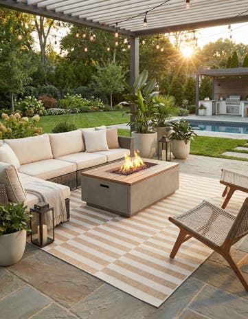 10' x 13' Easy-Clean Ribbon Indoor / Outdoor Rug
