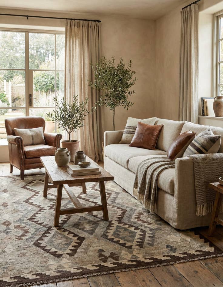 Detail image of 5' 1 x 6' 8  Hand Woven Kilim Maymana Wool Rug