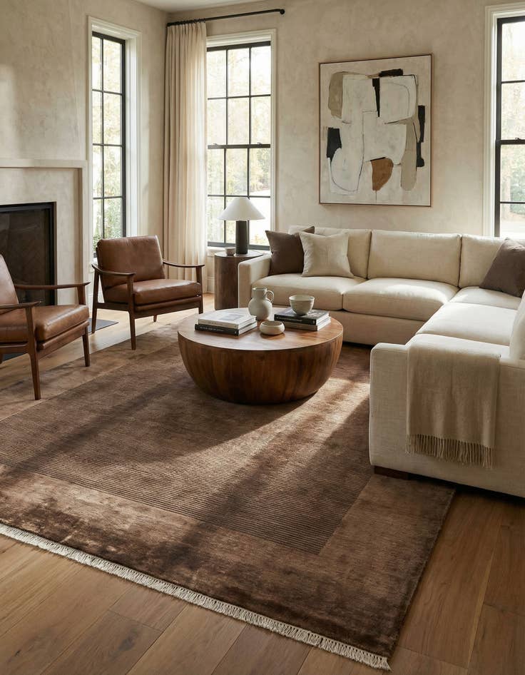 Detail image of 6' 8 x 10'  Hand Knotted Darya Wool Rug