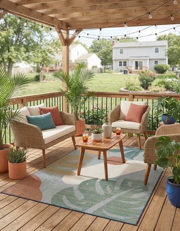 6' 1 x 9' Easy-Clean Baja Indoor / Outdoor Rug