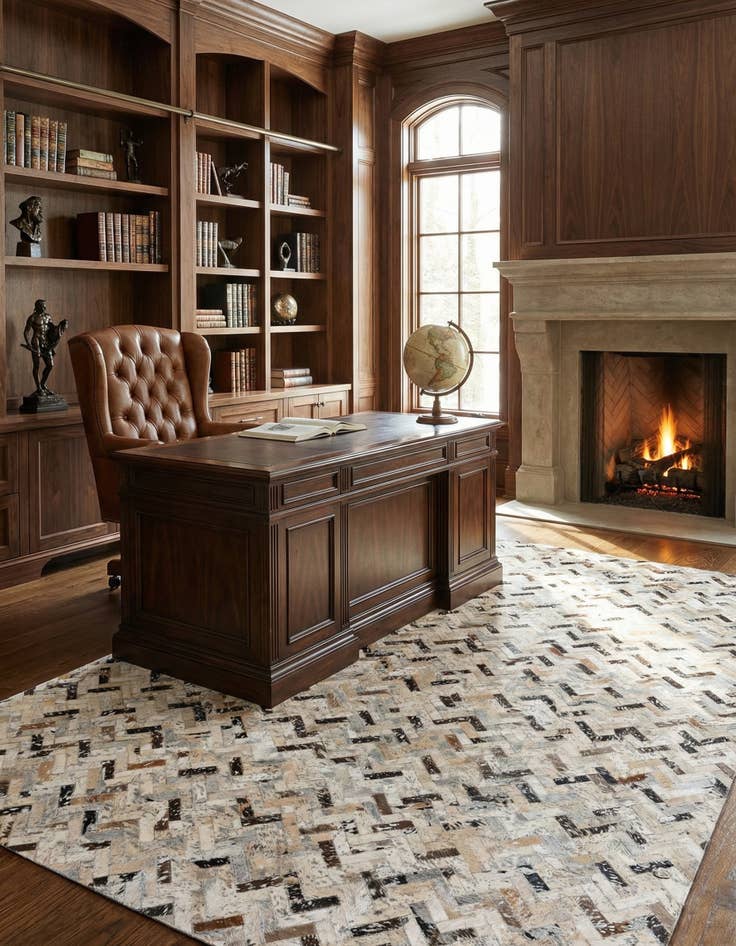 Detail image of 5' x 7' 7 Cowhide Stocks Rug