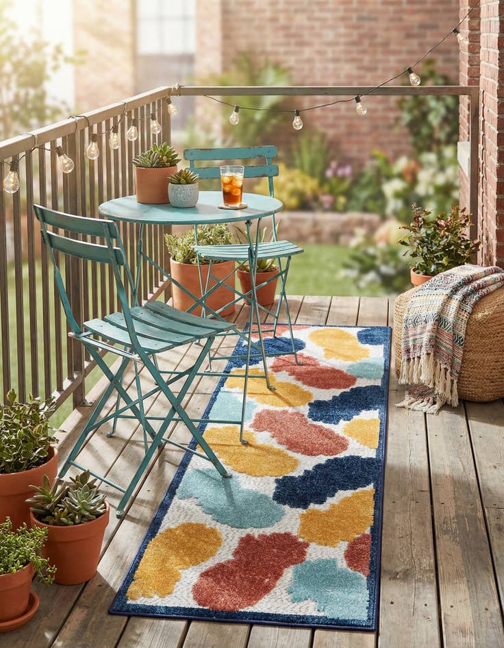 Detail image of 2' x 8'  Washable Belize Indoor / Outdoor Runner Rug