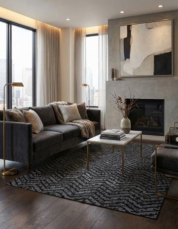 4' 11 x 7' 8 Cowhide - Patchwork Rug