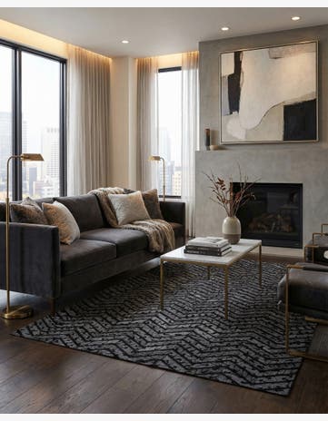 4' 11 x 7' 8 Cowhide - Patchwork Rug