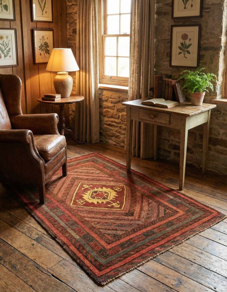 Detail image of  2' 8 x 4' 1  Hand Knotted Sumak Wool Rug