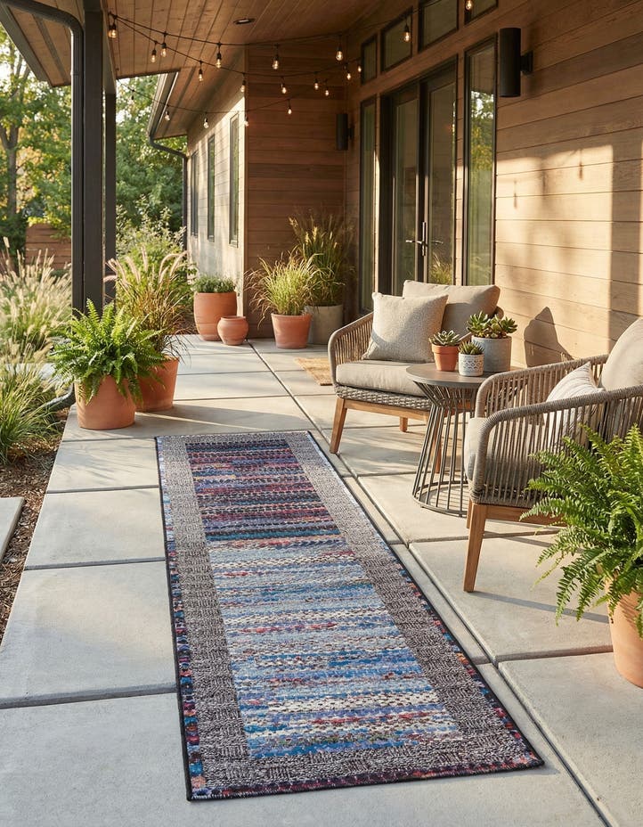 2' 7 x 12' Easy-Clean Modern Indoor / Outdoor...