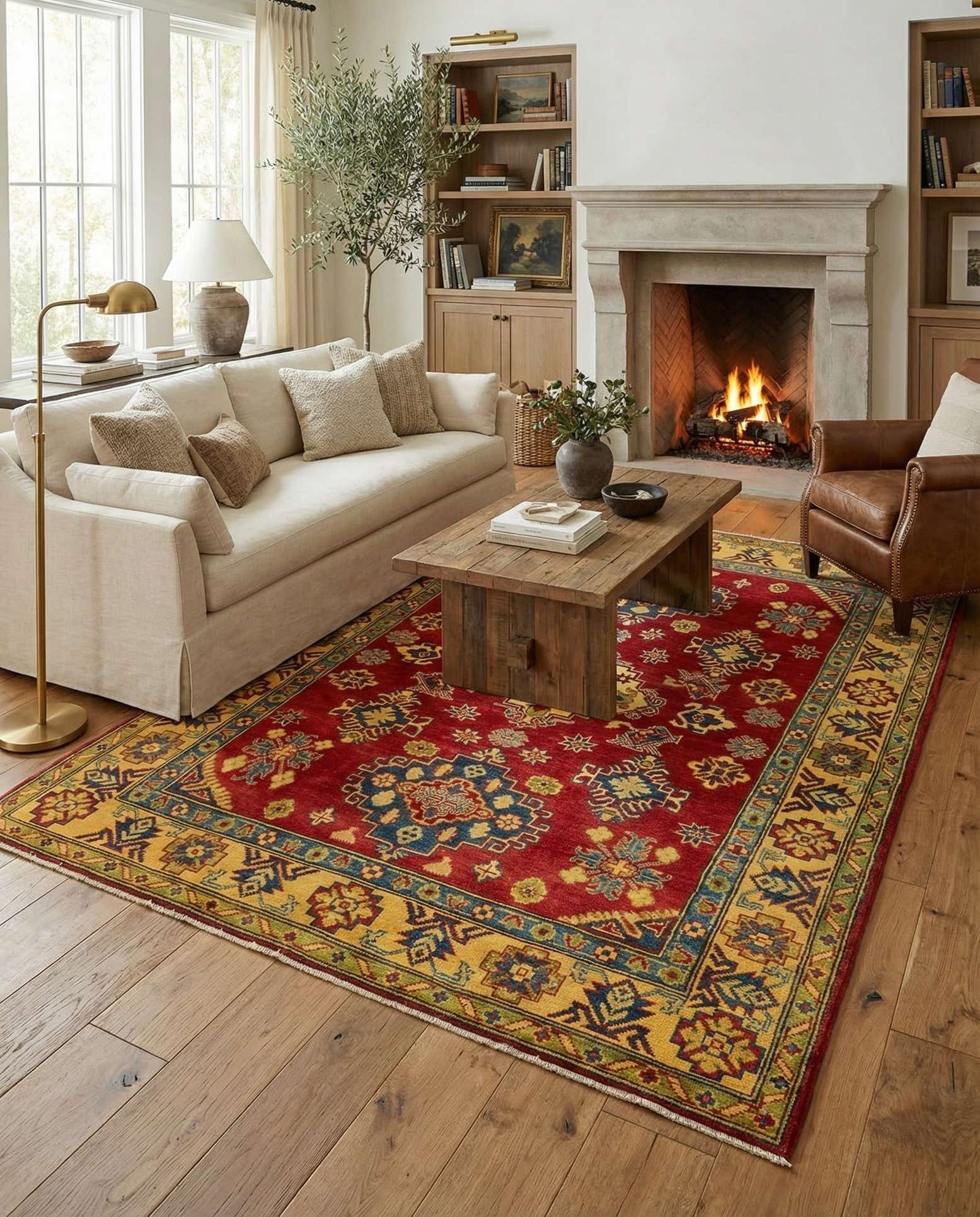 5' 3 x 6' 9 Hand Knotted Kazak Rug