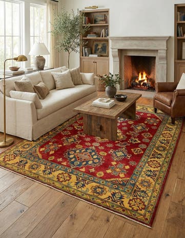 5' 3 x 6' 9 Hand Knotted Kazak Rug