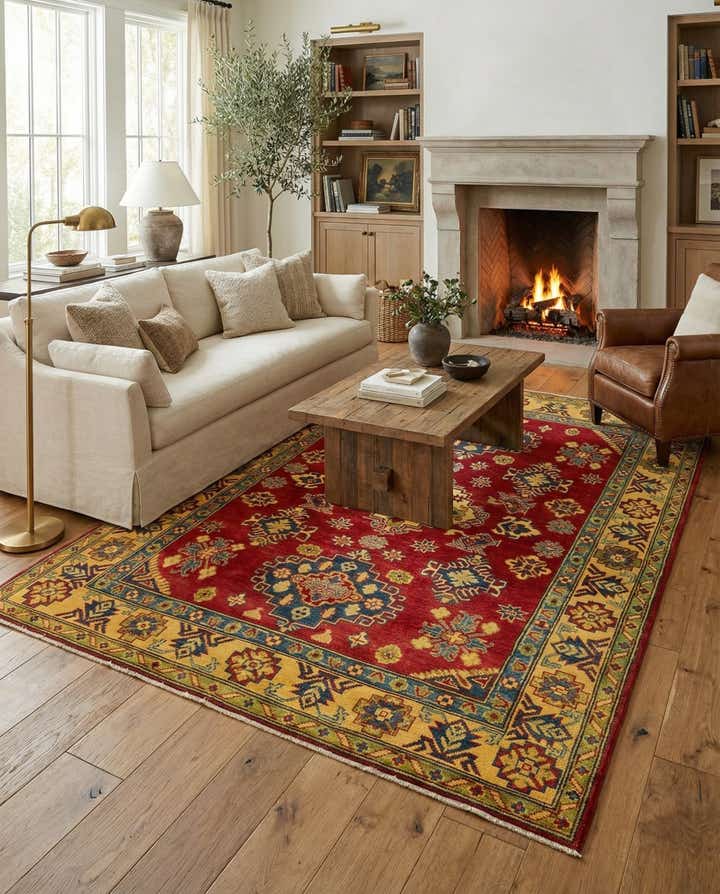 5' 3 x 6' 9 Hand Knotted Kazak Rug