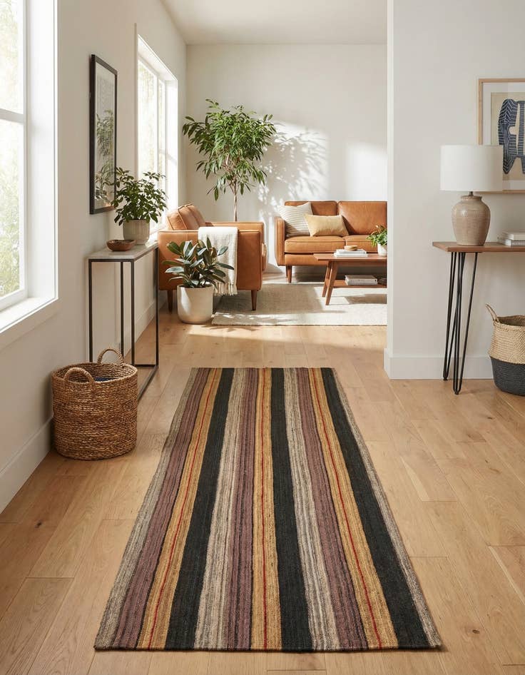 Detail image of 2' 8 x 9' 4  Hand Woven Kilim Modern Wool Runner Rug