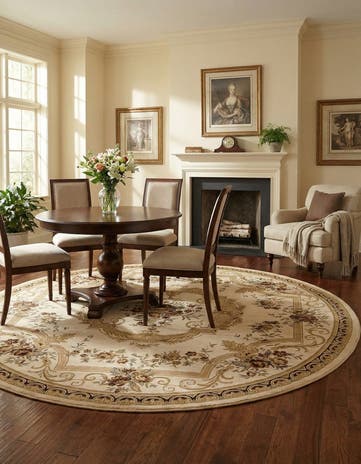 Cream Chateau Round Rug