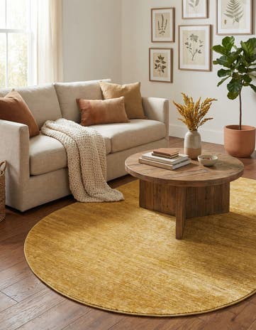 Yellow Finsbury Oval Rug