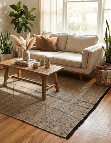 7' x 9' 7 Hand Knotted Moroccan Wool Rug