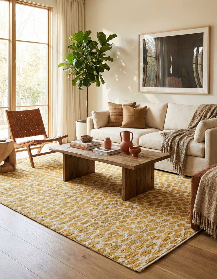 Detail image of 6' 2 x 9'  Hand Knotted Moroccan Wool Rug