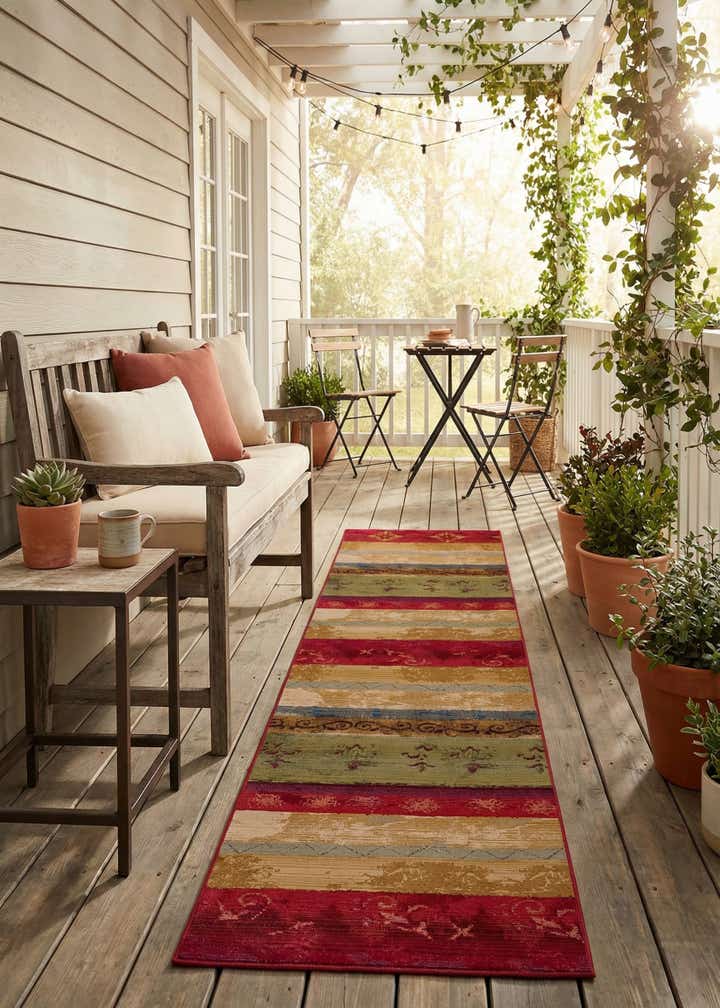 2' 7 x 9' Easy-Clean Modern Indoor / Outdoor Runner Rug