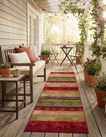 2' 7 x 9' Easy-Clean Modern Indoor / Outdoor Runner Rug