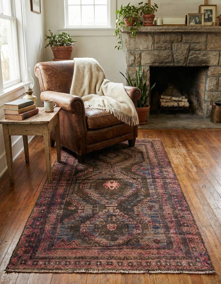 Detail image of 3' 7 x 6' 2  Hand Knotted Ultra Vintage Persian Wool Rug