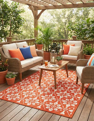 4' x 6' Easy-Clean Lattice Indoor / Outdoor Rug