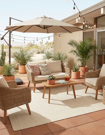 5' 1 x 8' Easy-Clean Jill Zarin Palm Springs Indoor / Outdoor Rug