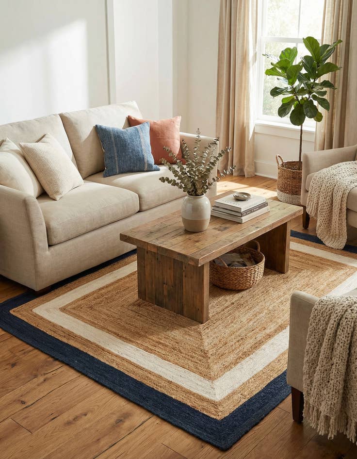 Detail image of 7' 10 x 10'  Hand Braided Jute Rug