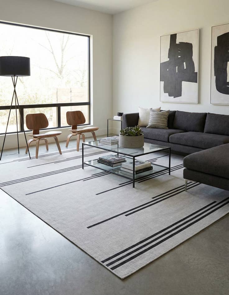 Detail image of 13' x 13'  Washable Modern Indoor / Outdoor Square Rug