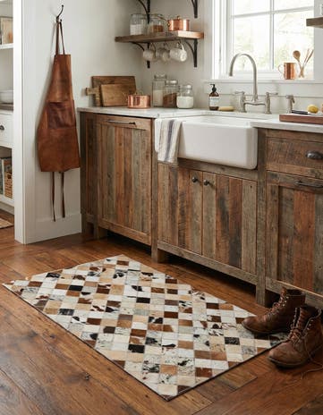 2' x 3' Cowhide Leather Rug