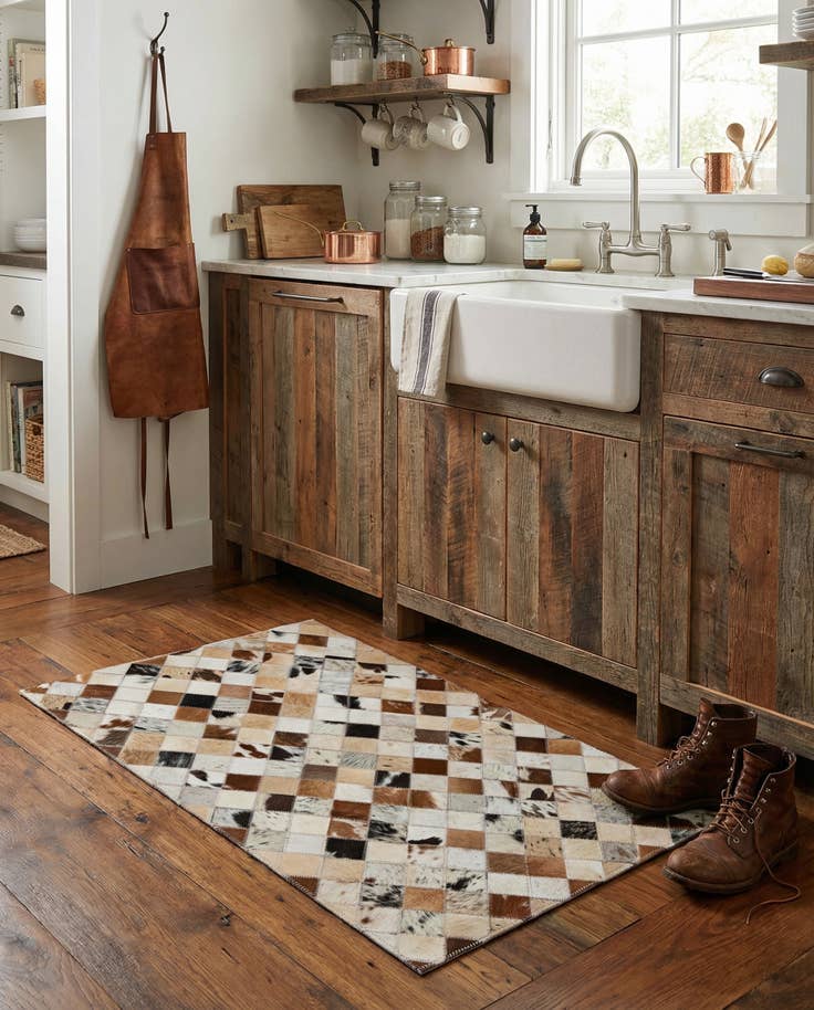 Detail image of 2' x 3' Cowhide Leather Rug