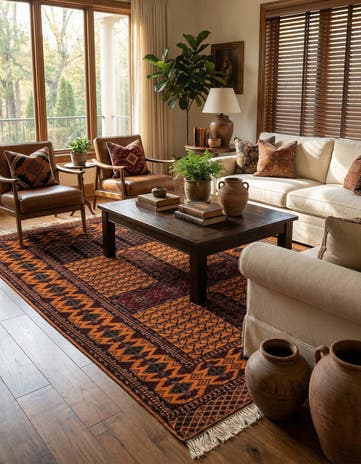 4' 2 x 6' 3 Hand Knotted Bokhara Oriental Wool Rug