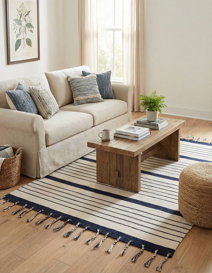 Detail image of 5' x 8'  Hand Woven Chindi Cotton Rug