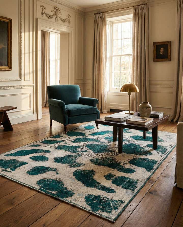 4' 8 x 6' 10 Hand Knotted Ultra Vintage Persian Wool Rug