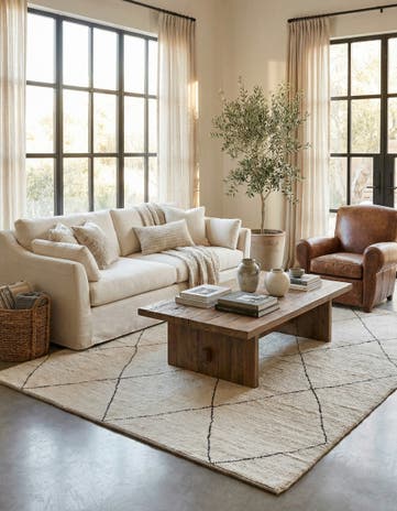 6' 4 x 8' 5 Hand Knotted Moroccan Wool Rug
