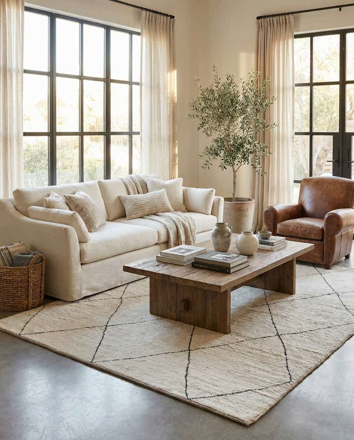 6' 4 x 8' 5 Hand Knotted Moroccan Wool Rug