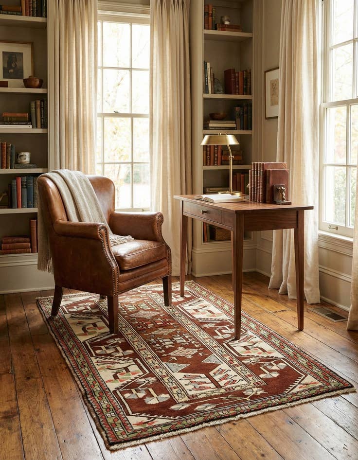 Detail image of 3' 8 x 5' 10  Hand Knotted Anatolian Oriental Wool Rug