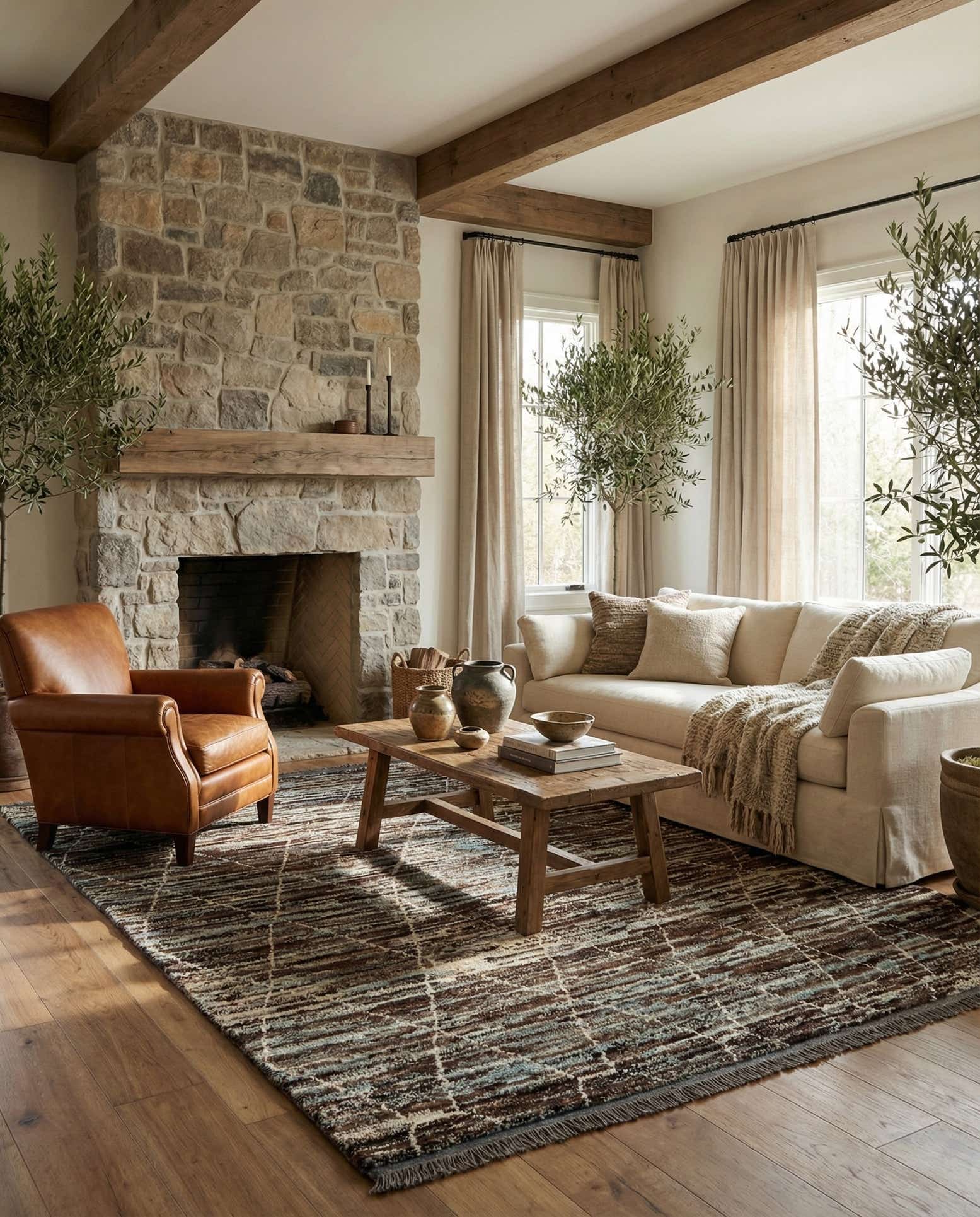 5' 3 x 7' 6 Hand Knotted Moroccan Wool Rug