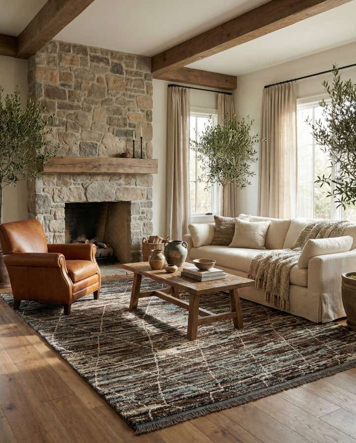 5' 3 x 7' 6 Hand Knotted Moroccan Wool Rug