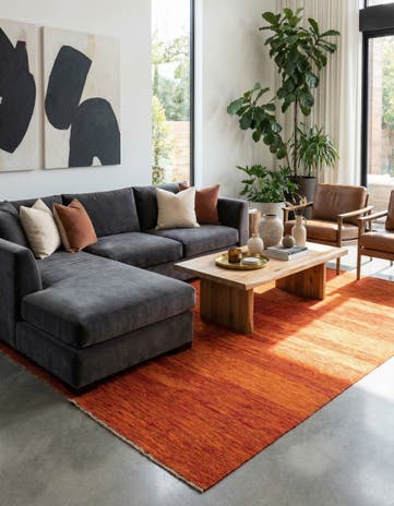 6' 9 x 9' 8 Hand Woven Kilim Modern Wool Rug