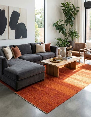 6' 9 x 9' 8 Hand Woven Kilim Modern Wool Rug