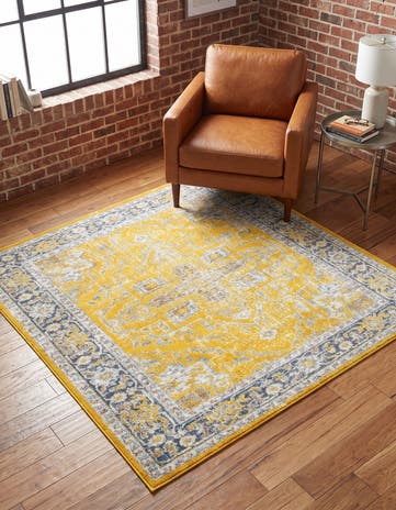 Yellow Santiago Square Rug
