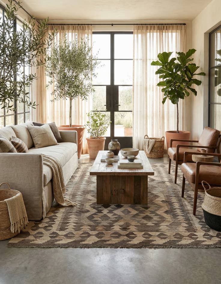 Detail image of 5' x 6' 7  Hand Woven Kilim Maymana Wool Rug