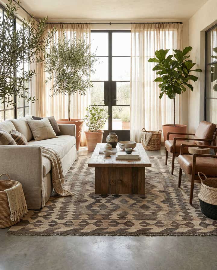 5' x 6' 7 Hand Woven Kilim Maymana Wool Rug
