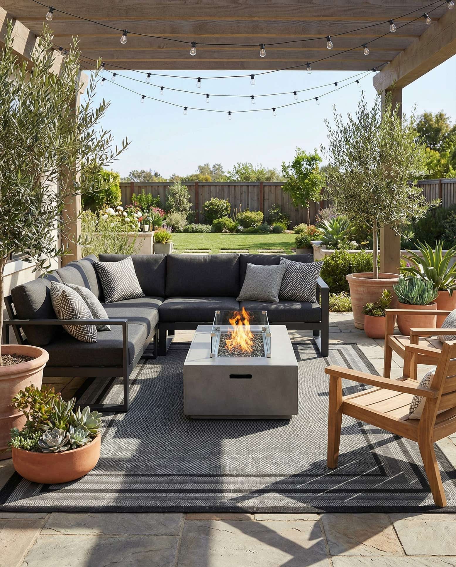 9' x 12' Easy-Clean Border Indoor / Outdoor Rug