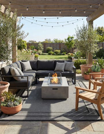 9' x 12' Easy-Clean Border Indoor / Outdoor Rug