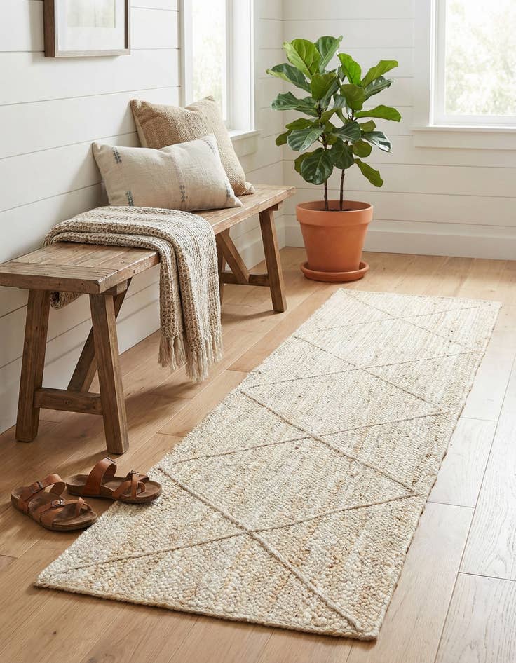 Detail image of  2' 2 x 8' 2  Hand Braided Jute Runner Rug