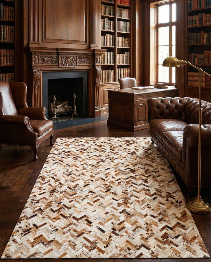 Detail image of 5' x 8' 1 Cowhide Leather Rug