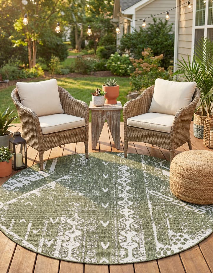 6' x 6' Easy-Clean Bohemian Indoor / Outdo...